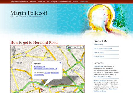 PsychotherapyW2.co.uk - how to find us (using Google Maps)
