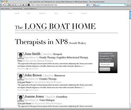 The Long Boat Home - directory of therapists